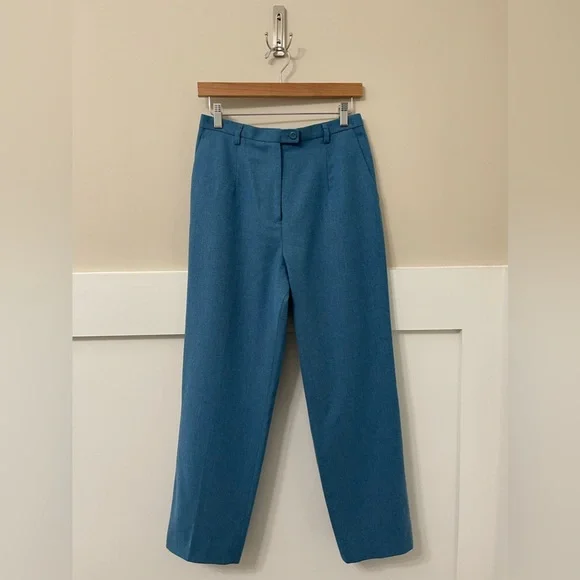 Pendleton Turquoise-Blue Virgin Wool Vintage Dress Pants Size 8 - Picture 4 of 7